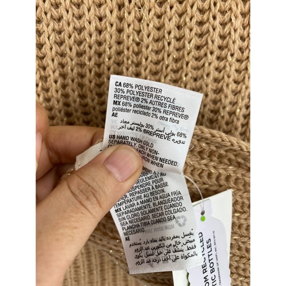 Style & Co NWT Solid Ribbed Muffler Extra Long Recycled Wrap Scarf Camel OS New - Picture 8 of 10